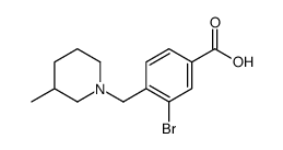 3-bromo-4-[(3-methylpiperidin-1-yl)methyl]benzoic acid Structure