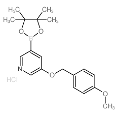 3-(4-Methoxybenzyloxy)-5-(4,4,5,5-tetramethyl-1,3,2-dioxaborolan-2-yl)pyridinehydrochloride Structure
