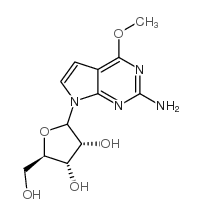 4-Methoxy-7--D-ribofuranosyl-7H-pyrrolo[2,3-d]pyrimidin-2-amine结构式