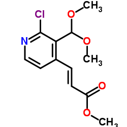 (E)3-(2-氯-3-(二甲氧基甲基)吡啶-4-基)丙烯酸甲酯结构式