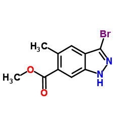 Methyl 3-bromo-5-methyl-1H-indazole-6-carboxylate结构式