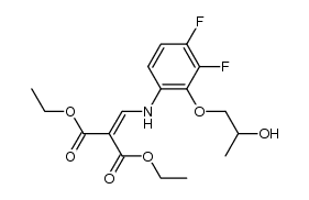 diethyl [3,4-difluoro-2-(2-hydroxypropyloxy)anilinyl]methylenemalonate结构式