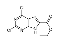 ethyl 2,4-dichloro-7H-pyrrolo[2,3-d]pyrimidine-6-carboxylate结构式
