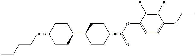 (trans,trans)-4'-Pentyl-[1,1'-bicyclohexyl]-4-carboxylic acid 4-ethoxy-2,3-difluorophenyl ester Structure