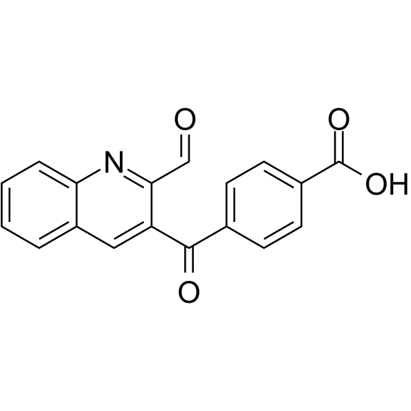3-(4-carboxybenzoyl)-2-quinolinecarboxaldehyde Structure