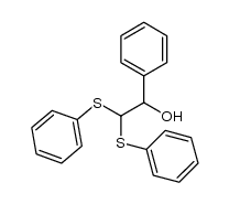 1-phenyl-2,2-bis(phenylthio)ethanol Structure