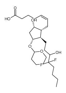 (Z)-7-((1R,2R,3R,5S)-2-(4,4-difluoro-3-hydroxyoctyl)-5-hydroxy-3-(tetrahydro-2H-pyran-2-yloxy)cyclopentyl)hept-5-enoic acid Structure