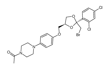 (2R,4S)-cis-2-(bromomethyl)-2-(2,4-dichlorophenyl)-4-((4-(4-acetylpiperazin-1-yl)phenoxy)methyl)-1,3-dioxolane结构式