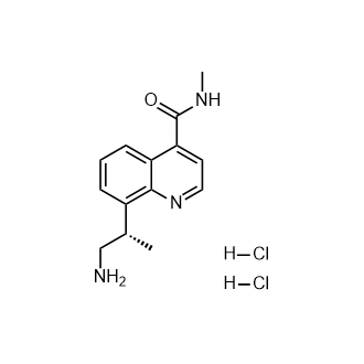 (S)-8-(1-氨基丙-2-基)-N-甲基喹啉-4-甲酰胺二盐酸盐结构式