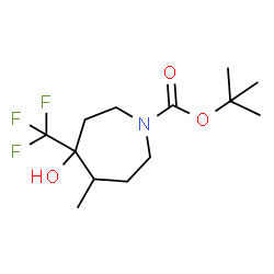 叔-丁基 4-羟基-5-甲基-4-(三氟甲基)吖庚环-1-甲酸基酯结构式