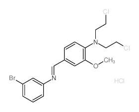 o-Anisidine, 4-[N- (m-bromophenyl)formimidoyl]-N, N-bis(2-chloroethyl)-, monohydrochloride Structure