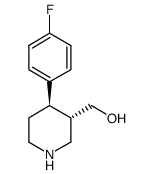 反式-(4-(4-氟苯基)-3-羟基甲基)-哌啶结构式