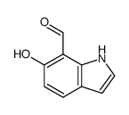 1H-Indole-7-carboxaldehyde, 6-hydroxy- structure