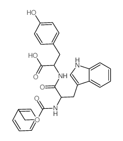 3-(4-hydroxyphenyl)-2-[[3-(1H-indol-3-yl)-2-phenylmethoxycarbonylamino-propanoyl]amino]propanoic acid结构式