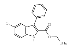 5-氯-3-苯基-1H-吲哚-2-羧酸乙酯结构式