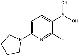 2-氟-6-(吡咯烷-1-基)吡啶-3-硼酸结构式
