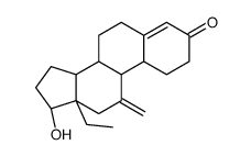 (17BETA)-13-乙基-17-羟基-11-亚甲基-4-雌烯-3-酮结构式