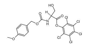 pentachlorophenyl N-[[(4-methoxyphenyl)methoxy]carbonyl]-L-serinate structure