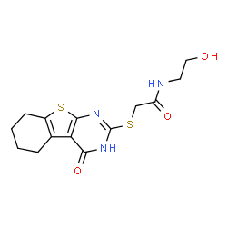 N-(2-hydroxyethyl)-2-((4-oxo-3,4,5,6,7,8-hexahydrobenzo[4,5]thieno[2,3-d]pyrimidin-2-yl)thio)acetamide Structure