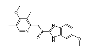 6-methoxy-2-(((4-methoxy-3,5-dimethylpyridin-2-yl)methyl)sulfinyl)-1-methyl-1H-benzo[d]imidazole structure