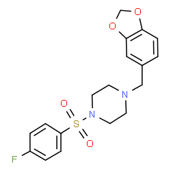 1-(benzo[d][1,3]dioxol-5-ylmethyl)-4-((4-fluorophenyl)sulfonyl)piperazine Structure