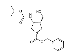 (3R,4R)-1-Cbz-3-(Boc-氨基)-4-(羟甲基)吡咯烷结构式