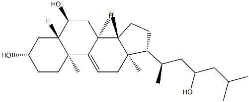 5α-Cholest-9(11)-ene-3β,6α,23-triol Structure