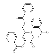 2H-Pyran-3(6H)-one,2,4-bis(benzoyloxy)-6-[(benzoyloxy)methyl]-, (2R-trans)- (9CI)结构式
