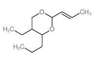 5-ethyl-2-[(E)-prop-1-enyl]-4-propyl-1,3-dioxane structure