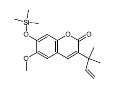 3-(1,1-Dimethyl-2-propenyl)-6-methoxy-7-[(trimethylsilyl)oxy]-2H-1-benzopyran-2-one结构式