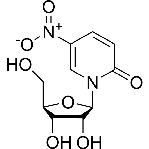 1-(b-D-呋喃核糖基)-5-硝基吡啶-2-酮结构式