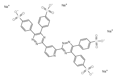 2,4-二[5,6-双(对磺基苯)-1,2,4-氮胞嘧啶-3-基]吡啶钠盐结构式
