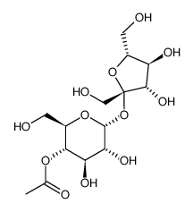 (2R,3S,4R,5R,6R)-6-(((2S,3S,4S,5R)-3,4-dihydroxy-2,5-bis(hydroxymethyl)tetrahydrofuran-2-yl)oxy)-4,5-dihydroxy-2-(hydroxymethyl)tetrahydro-2H-pyran-3-yl acetate结构式