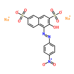 2,7-Naphthalenedisulfonicacid, 3-hydroxy-4-[2-(4-nitrophenyl)diazenyl]-, sodium salt (1:2) Structure