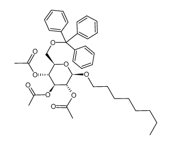 octyl 2,3,4-tri-O-acetyl-6-O-trityl-β-D-glucopyranoside结构式