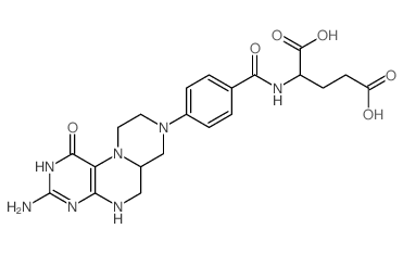 2-[[4-(3-amino-1-oxo-5,6,6a,7,9,10-hexahydro-4H-pyrazino[1,2-f]pteridin-8-yl)benzoyl]amino]pentanedioic acid结构式