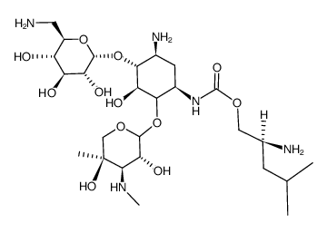(2S)-1-N-(2-amino-4-methylpentyloxycarbonyl)gentamicin B结构式