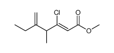 methyl (Z)-3-chloro-4-methyl-5-methylenehept-2-enoate结构式