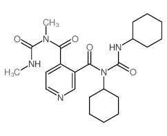 N-cyclohexyl-N-(cyclohexylcarbamoyl)-N-methyl-N-(methylcarbamoyl)pyridine-3,4-dicarboxamide结构式