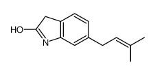6-(3-methylbut-2-enyl)-1,3-dihydroindol-2-one结构式