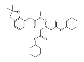 cyclohexyl 2-[cyclohexyloxycarbonylmethyl-[(2,2-dimethyl-3H-benzofuran-7-yl)oxycarbonyl-methyl-amino]sulfanyl-amino]acetate结构式