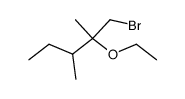 2-ethoxy-1-bromo-2,3-dimethyl-pentane结构式