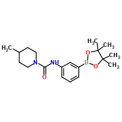4-甲基-N-(3-(4,4,5,5-四甲基-1,3,2-二硼戊环-2-基)苯基)哌啶-1-甲酰胺结构式