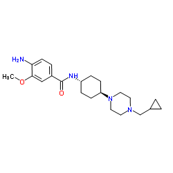 4-Amino-N-{trans-4-[4-(cyclopropylmethyl)-1-piperazinyl]cyclohexyl}-3-methoxybenzamide结构式