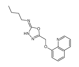 N-butyl-5-(quinolin-8-yloxymethyl)-1,3,4-oxadiazol-2-amine结构式