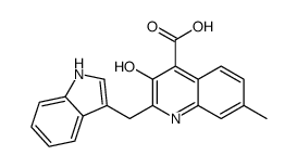 3-hydroxy-2-(1H-indol-3-ylmethyl)-7-methylquinoline-4-carboxylic acid结构式