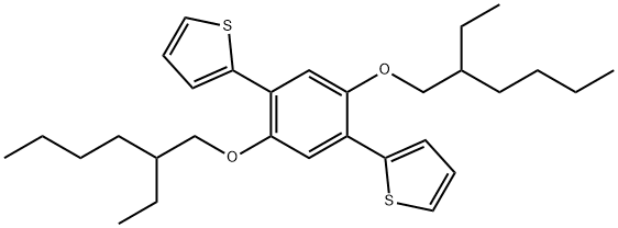1,4-双(噻吩-2-基)-2,5-双(2-乙基己氧基)苯结构式