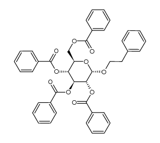 (2R,3R,4S,5R,6S)-2-((benzoyloxy)methyl)-6-phenethoxytetrahydro-2H-pyran-3,4,5-triyl tribenzoate Structure