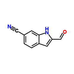 2-甲酰基-1H-吲哚-6-甲腈结构式