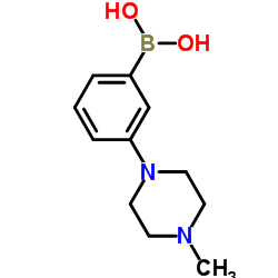 3-(4-甲基哌嗪-1-基)苯硼酸结构式